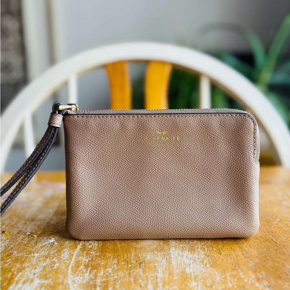 Coach Tan Leather Wristlet